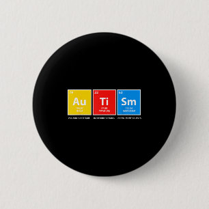 Badge Rond 5 Cm Tableau périodique de sensibilisation à l'autisme