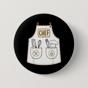 Badge Rond 5 Cm Tablier de chef drôle mignon culinaire cuisine cos
