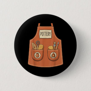 Badge Rond 5 Cm Tablier de potier drôle d'artiste céramiste travai