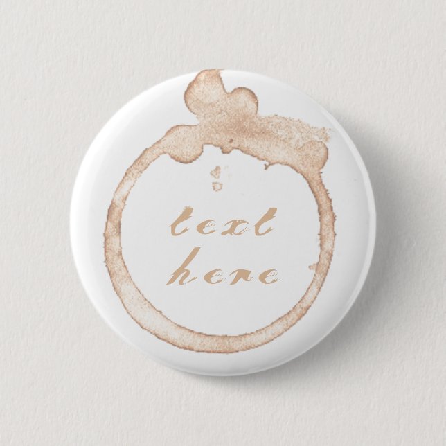 Badge Rond 5 Cm Tache de café de tasse à café (Devant)