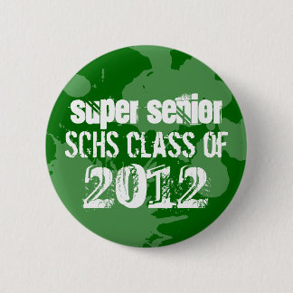 Badge Rond 5 Cm Tache d'encre verte classe de terminale grunge
