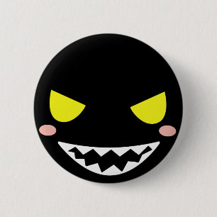 Badge Rond 5 Cm Tache la tête noire de fantôme