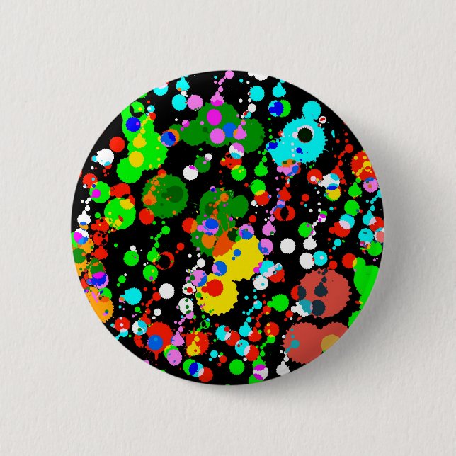 Badge Rond 5 Cm taches sur le noir (Devant)