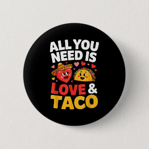 Badge Rond 5 Cm Taco cinco de mayo amour cœur mignon chapeau nourr