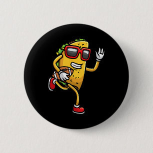 Badge Rond 5 Cm Taco Jouer Football Mexicain Cinco De Mayo Enfants