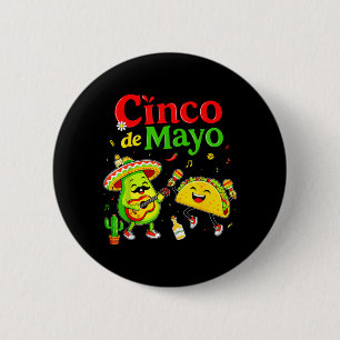 Badge Rond 5 Cm Taco Mexicain Patty pour Enfants Garçon Fille Homm