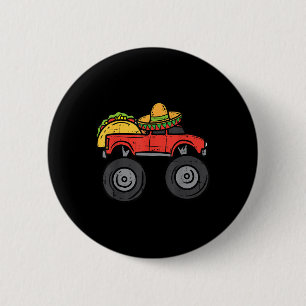 Badge Rond 5 Cm Taco Monster Truck Sombrero Cinco De Mayo Mexique