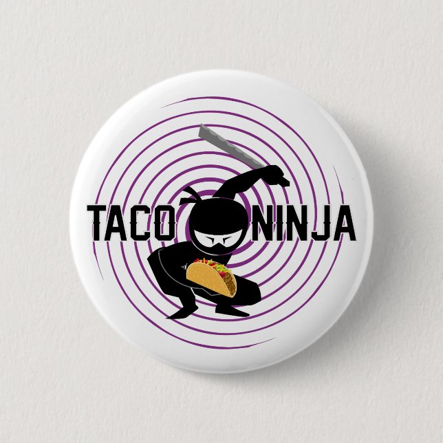 Badge Rond 5 Cm Taco Ninja Design - Bouton rond (Devant)