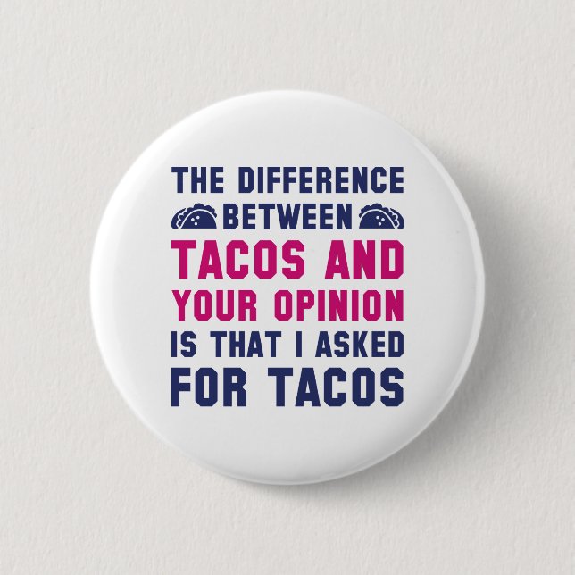 Badge Rond 5 Cm Tacos Et Votre Opinion (Devant)
