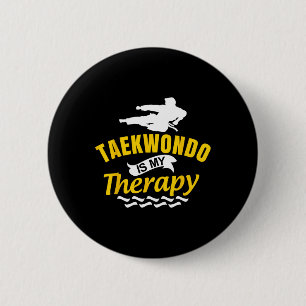 Badge Rond 5 Cm Taekwondo est une boxe pieds-poings de thérapie ar