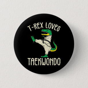 Badge Rond 5 Cm Taekwondo et arts martiaux T-rex I pour fille de k