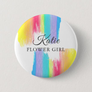 Badge Rond 5 Cm Tag de nom de fille Fleur personnalisée Mariage ar