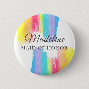 Badge Rond 5 Cm Tag de nom personnalisé du Mariage arc-en-ciel Mai