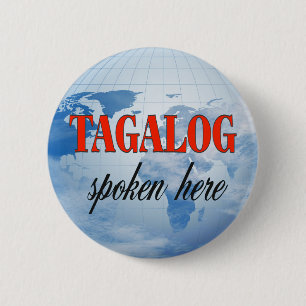 Badge Rond 5 Cm Tagalog spoken here cloudy earth