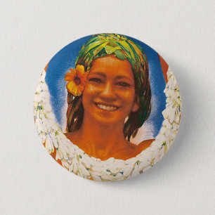 Badge Rond 5 Cm Tahiti ~ La Perle du Pacifique