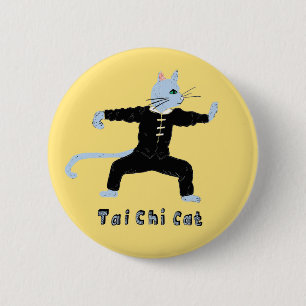 Badge Rond 5 Cm Tai chi chat marshal arts cadeau