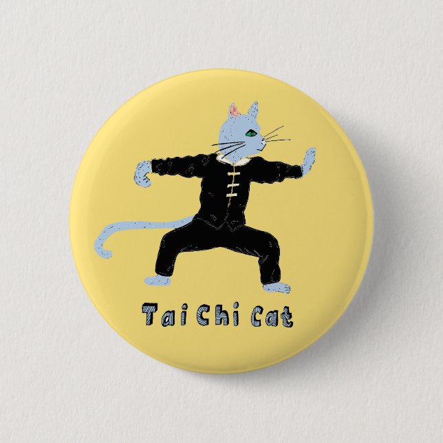 Badge Rond 5 Cm Tai chi chat marshal arts cadeau (Devant)