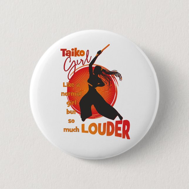 Badge Rond 5 Cm TaikoGirl Loud (dreadlocks) (Devant)