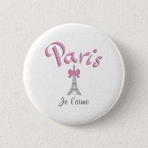 Badge Rond 5 Cm T'aime de Paris - de Je (je t'aime)