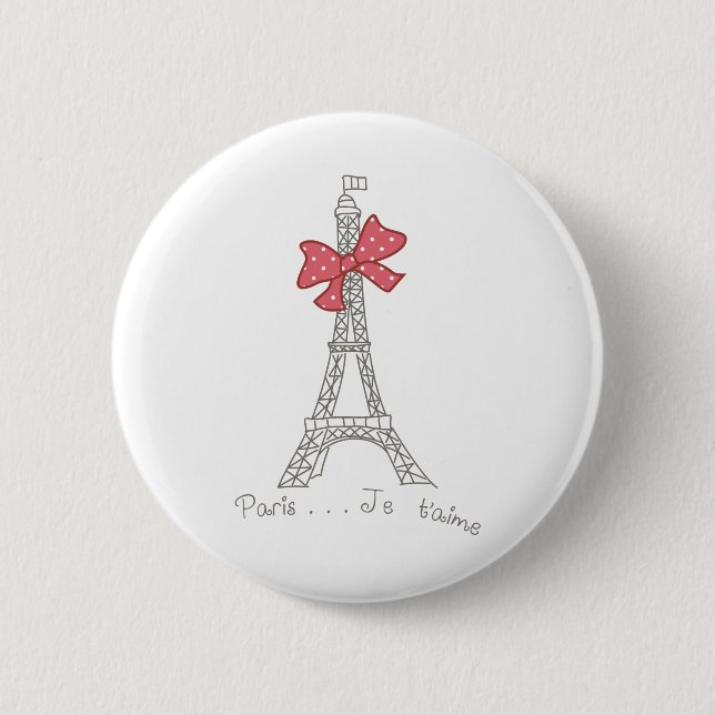 Badge Rond 5 Cm T'aime de Paris… Je (Devant)