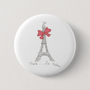 Badge Rond 5 Cm T'aime de Paris… Je