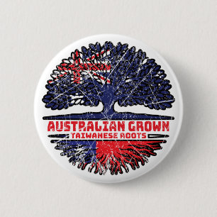 Badge Rond 5 Cm Taïwan Taïwanais Australien Australie Racines d'ar