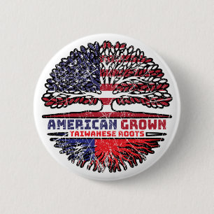Badge Rond 5 Cm Taïwanais Taïwan États-Unis États-Unis