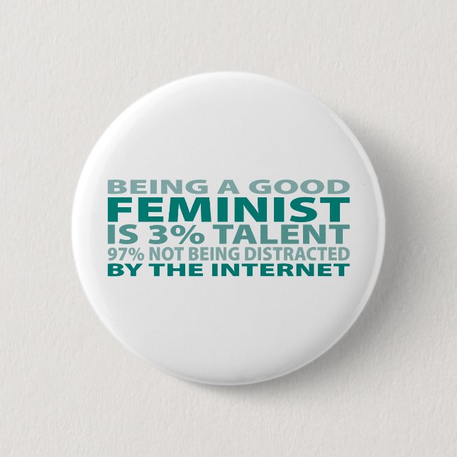 Badge Rond 5 Cm Talent du féministe 3% (Devant)
