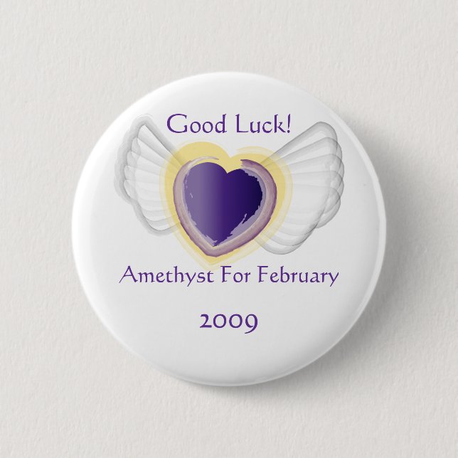 Badge Rond 5 Cm Talismanic comme le bouton février (Devant)