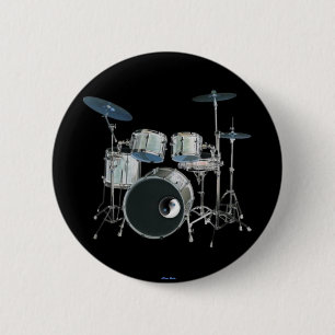 Badge Rond 5 Cm Tambour et bouton Yin-Yang