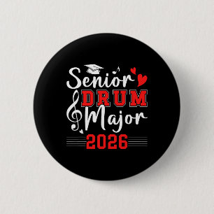 Badge Rond 5 Cm Tambour Major Senior 2026 Diplômation Orchestre d'