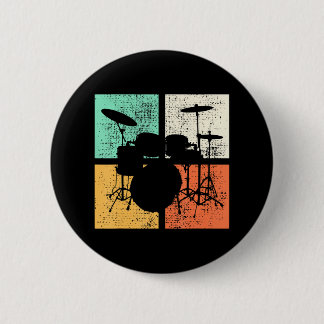 Badge Rond 5 Cm Tambour tambour Vintage Rétro Ensemble de tambour