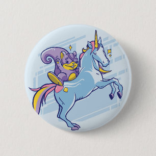 Badge Rond 5 Cm Tamia et licorne, amis magiques