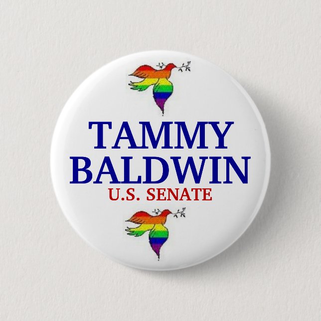 Badge Rond 5 Cm Tammy Baldwin POUR le SÉNAT (Devant)