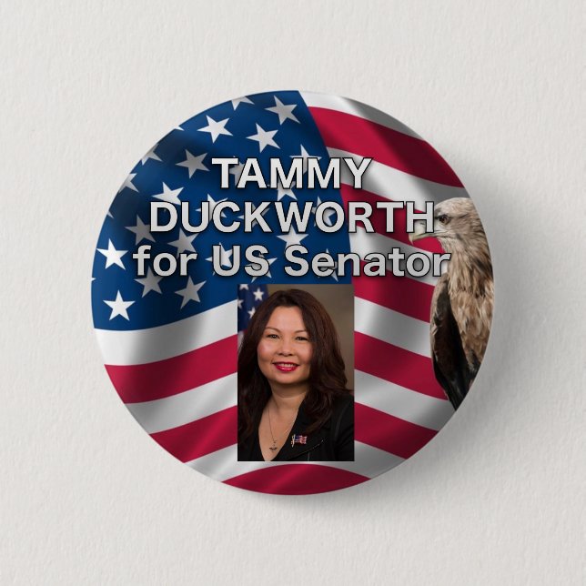 Badge Rond 5 Cm Tammy Duckworth pour le bouton du sénateur (Devant)