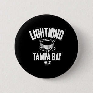 Badge Rond 5 Cm Tampa Y Lightning Hockey Puck Bleu Officiellement