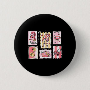 Badge Rond 5 Cm Tampon Coquette Technicien Vétérinaire Méd Vétérin