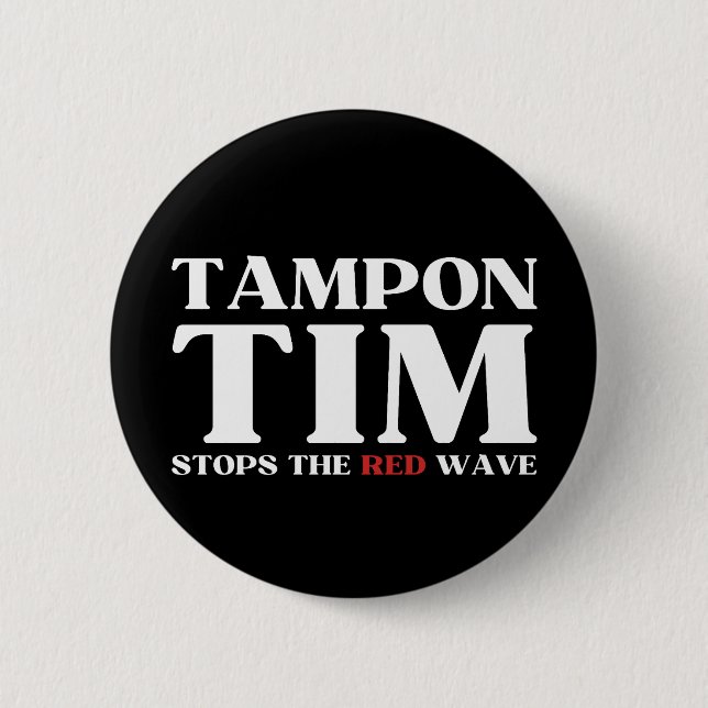 Badge Rond 5 Cm Tampon Tim Arrêtera Le Red Wave-Tim Walz 2024 (Devant)