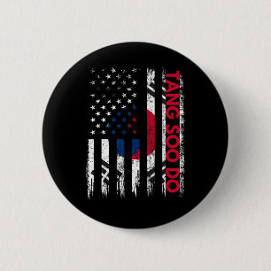 Badge Rond 5 Cm Tang Soo Do Karaté Martial Arts Training Coréen Fl