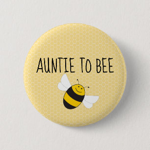 Badge Rond 5 Cm Tante à abeille bouton pour baby shower bourdon