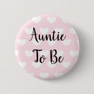 Badge Rond 5 Cm Tante à être baby shower rose de coeurs