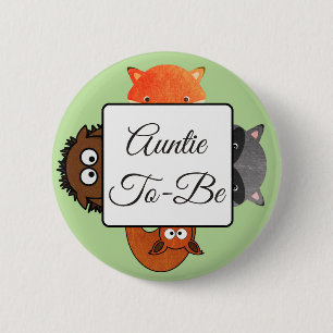 Badge Rond 5 Cm Tante À Être Bouton Fox Woodlands Thème
