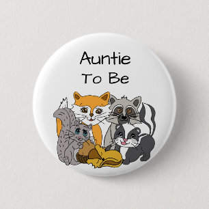 Badge Rond 5 Cm Tante à être des animaux forestiers de bois Baby s