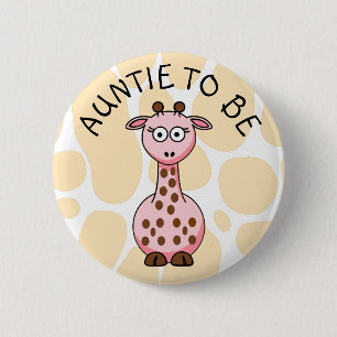 Badge Rond 5 Cm Tante à être Giraffe Baby shower bouton