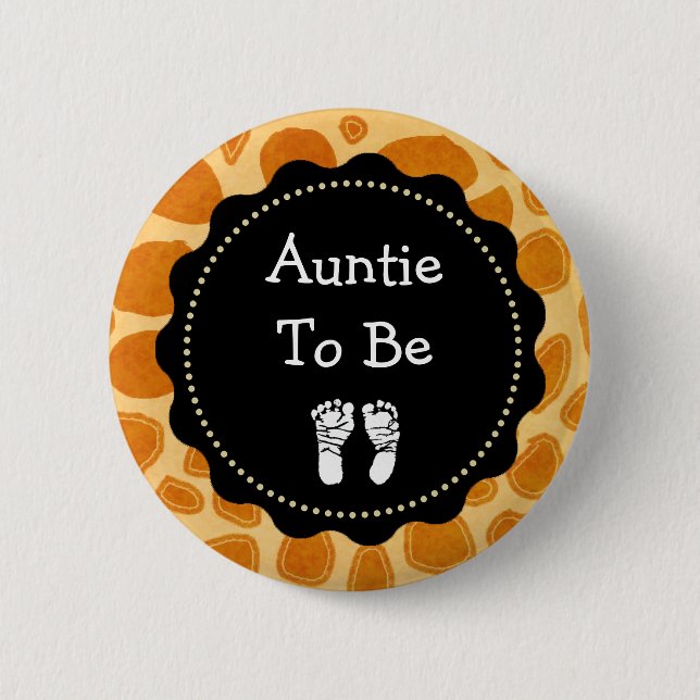 Badge Rond 5 Cm Tante à être Zebra Baby shower d'impression (Devant)