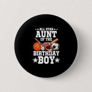 Badge Rond 5 Cm Tante All Star du garçon d'anniversaire Sketll Soc