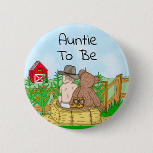Badge Rond 5 Cm Tante au Baby shower du garçon
