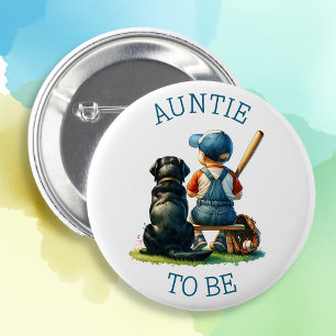 Badge Rond 5 Cm Tante   Baby shower de baseball