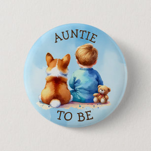 Badge Rond 5 Cm Tante Baby shower du garçon