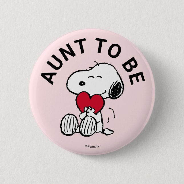 Badge Rond 5 Cm Tante Baby shower Snoopy (Devant)